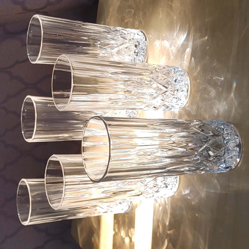 Bevelled Crystal High Ball Tom Collin Glasses (6)